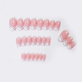 Juneyemo Lot de 24 faux ongles carrés brillants à presser pour femmes et filles B 