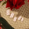Sethexy Valentines Court Carré Faux ongles Amour Coeur Press on Nails Rose Faux ongles 24Pcs Acrylique Ongles à coller pour f