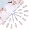 Brishow Faux Ongles Longs Faux Ongles Coeur Appuyez sur les Ongles Dégradé Ballerine Acrylique Bâton sur les Ongles 24pcs pou