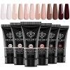 Modelones Polygel 6 Couleurs 15 ml Extension Gel pour Faux Ongles Extension Rose Construction Vernis Semi Permanent Quick Bui