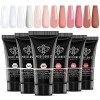 Modelones Polygel 6 Couleurs 15 ml Extension Gel pour Faux Ongles Extension Rose Construction Vernis Semi Permanent Quick Bui