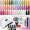 phoenixy Kit de démarrage de vernis à ongles gel 21 couleurs avec lampe à ongles Shellac Coffret cadeau pour femme