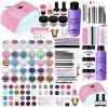 SPTHTHHPY Acrylic Nail Set of 6 UV Nail Polish Set with 48 W UV/LED Nail Lamp, Acrylic Powder Set and 90 ml Acrylic Liquid Pr