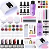 SPTHTHHPY Acrylic Nail Set of 6 UV Nail Polish Set with 48 W UV/LED Nail Lamp, Acrylic Powder Set and 90 ml Acrylic Liquid Pr