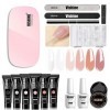 Vishine Polygel Kit Complet Ongles Extension Gel 6 Couleurs Transparent Blanc Rose avec Mini Lampe UV LED Base et Top Coat Sl