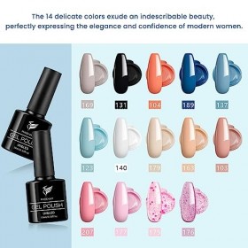 phoenixy Kit de vernis à ongles gel 14 couleurs avec lampe à ongles Kit cadeau de démarrage pour femme