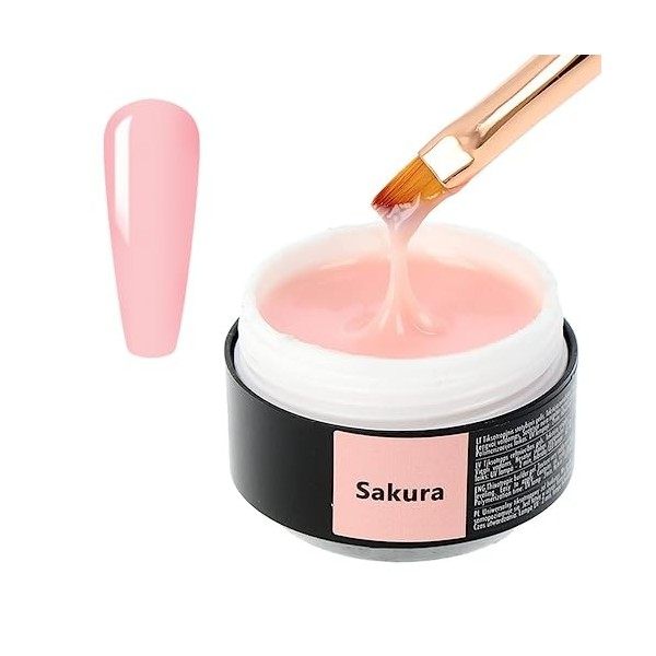 Sincero Salon Milky Rose Gel Construction Ongle UV - Extension et Modelage - Base de Construction UV/LED pour Protéger les On