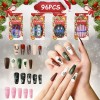 4 boîtes Presse de Noël sur les ongles,Appuyez sur Ongles de Cercueil avec 4 feuilles de gelée, pour Noël, décoration dongle