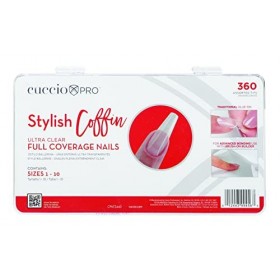 Cuccio Lot de 360 embouts élégants ultra transparents
