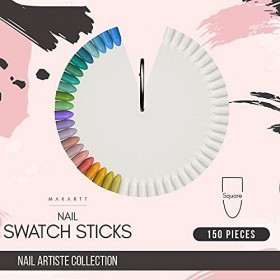 Makartt 150 Bâtonnets déchantillons dongles en Forme déventail avec Anneau, Pratique des Ongles et Bricolage à la Maison, 