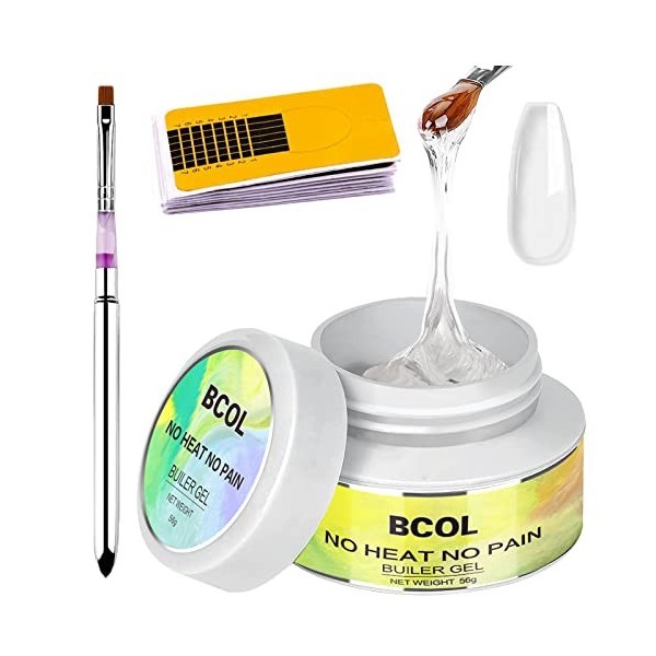 Kit dextension de gel de construction - 56 g - Gel de construction transparent pour extensions dongles - Gel UV - Kit de ma