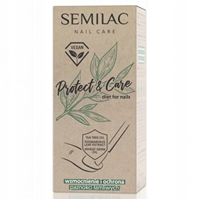 Semilac Nail Hardener Protect & Care for Strengthening and Protecting Brittle Nails Vegan Formula 7 ml