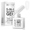 Gel Construction Ongle UV 5 en 1 15 ml, Transparent Builder Gel, Gummy Base Pose Americaine, UV/LED Gel Ongles pour Nail Exte