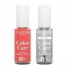 PODERM - LOT 2 PRODUITS | SOIN VERNIS PROFESSIONNEL | Top Coat Brillant Longue Tenue + Vernis ROSE CORAIL Tea Tree | Préventi