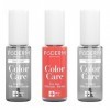 PODERM - LOT 3 PRODUITS | SOIN VERNIS PROFESSIONNEL COMPLET | Base Coat + Top Coat + Vernis Rose Corail TEA TREE | Prévention