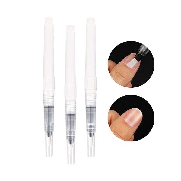 Lot de 3 stylos à huile vides rechargeables transparents de 6 ml, stylo applicateur réutilisable avec poils pointus, stylo po