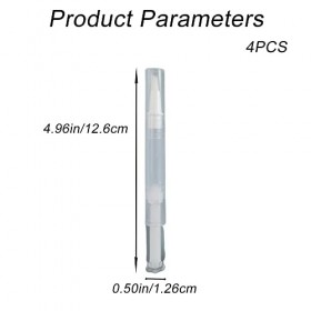 Lot de 4 stylos à huile pour cuticules - 2 à 3 ml - Pour cuticules - Vide - Rechargeable - Avec embout pinceau