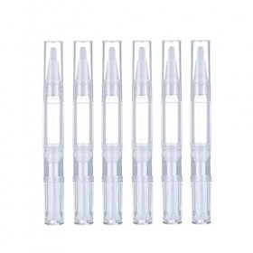 Lot de 6 stylos à huile vides pour cuticules, stylo à huile pour ongles, stylo à huile pour cuticules, stylos à bille transpa
