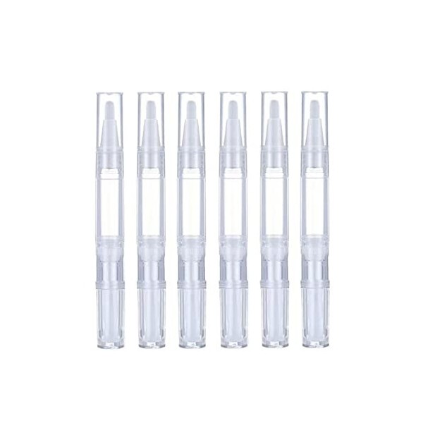 Lot de 6 stylos à huile vides pour cuticules, stylo à huile pour ongles, stylo à huile pour cuticules, stylos à bille transpa