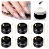 COSCELIA 6X15ml Gel Construction Ongle u v pour Extension Faux Ongles Nail Art, Gel Dur Transparent De 15ml pour Renforcer Le