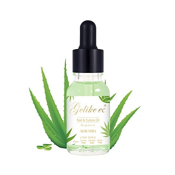 Gelike ec Huile Essentielle de Vitamine B&E pour Cuticules Bio - 15 ml - Hydratante avec Compte-Gouttes Pratique - Traitement