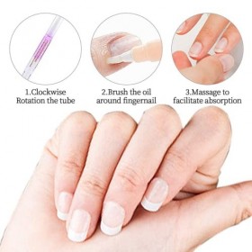 Lot de 2 stylos nutritionnels rotatifs avec brosse douce pour cuticules et soins hydratants anti-ardillon rose + lavande 