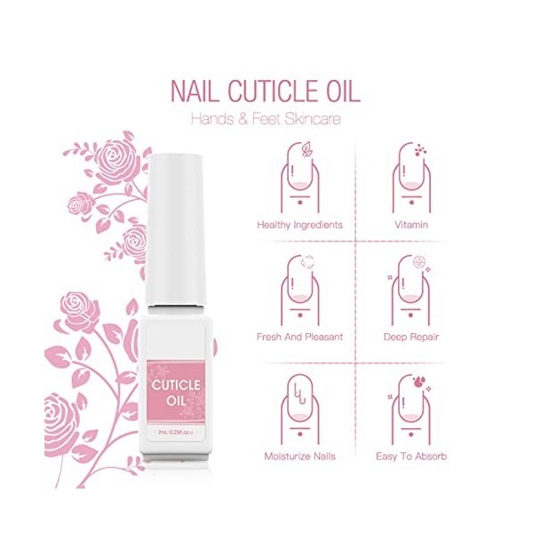 Huile pour cuticules des ongles 7 ml - Apaise et hydrate les ongles secs cassants et rugueux