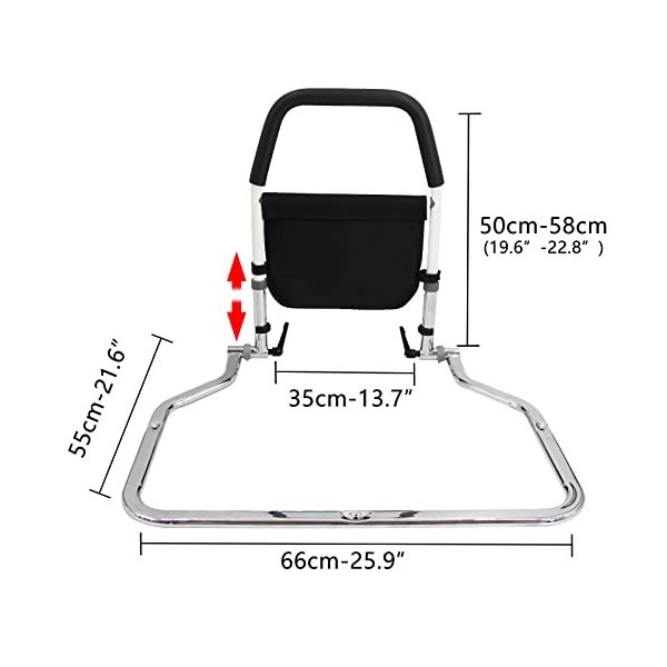 IBVIVIC Pliable Rail de lit de Sécurité avec Sac de Rangement, Barrière de Lit Réglable en Hauteur en Acier au Carbone, Poign