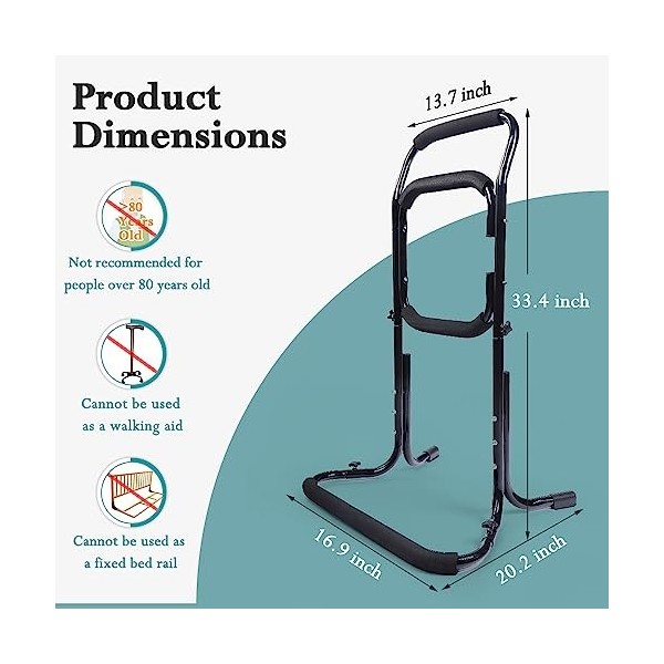 NEPPT Seat Lift Assist Dispositifs de Levage de Chaise Rails de lit pour Personnes âgées Barre de Maintien pour lit Handicap 