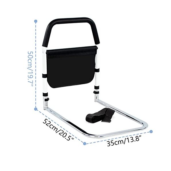 IBVIVIC Rail de lit de Sécurité avec Sac de Rangement, Barre Poignées dappui de Sécurité en Acier au Carbone pour Personnes 
