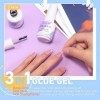 Gellen 2PCS 15ML Colle Faux Ongles 3 en 1 Nail Glue Gel Colle à Ongles Extra Fort Pour Ongles Gel Pose Americaine Gummy Base 