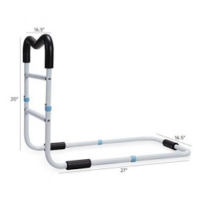 OasisSpace Barre de lit pour personnes âgées avec poche de rangement et protection contre les chutes