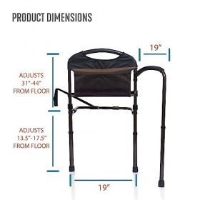 Stander Mobility Bed Rail, Barre de Lit pour Personnes Âgées avec Pieds de Support Réglables, Barre de Lit à Pieds et Poignée