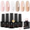 modelones Builder Gel, 8-in-1 Gel Construction Ongle UV,Gel pose Americaine, Gummy Base Pose Americaine, Colle Faux Ongles, R