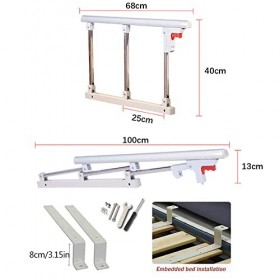 DYOUen Rail de lit pliable pour personnes âgées, poignée de sécurité, poignée en métal pour hôpital, pare-chocs, balustrade d