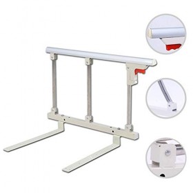 AMSXNOO Barriere de Lit, Pliable Personnes Âgées Chevet Balustrade Argent Métal Garde Lit Aider Manipuler pour Hôpital Médica
