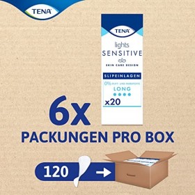 TENA Lights Protège-slips Longs Incontinence Femme - Pour Peaux Sensibles - Protections Absorbantes pour Fuites Urinaires Lég