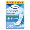 TENA Discreet Extra - Serviettes Incontinence Femme - Post-accouchement - Protections Absorbantes pour Fuites Urinaires Modér