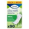 TENA Discreet Normal - Serviettes Incontinence Femme - Post-Accouchement - Protections Absorbantes pour Fuites Urinaires Modé