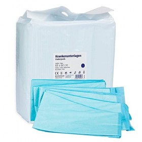 Alèses jetables 50 pièces 60x60cm bleu 6 plis, absorbance, Alèses de protection de literie