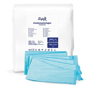 Alèses jetables 25 pièces 40x60cm bleu 6 plis absorbance Alèses de protection de literie Alèse de lit Protections Jetables po