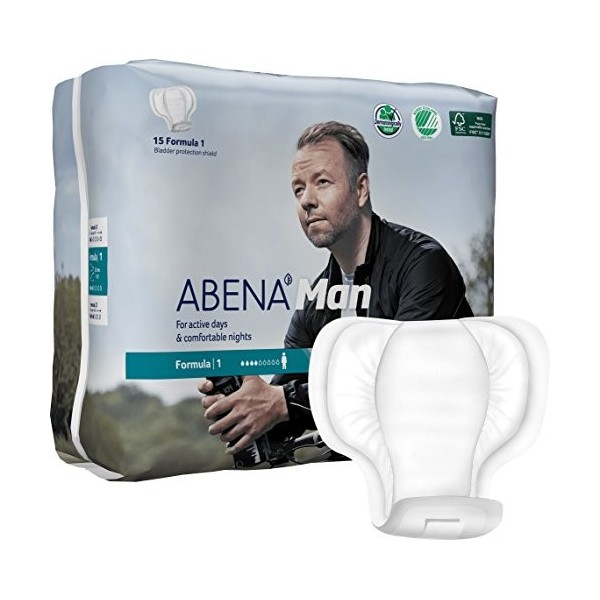 Abena Man Formule 1 pour incontinence légère, absorption 450 ml, lot de 15