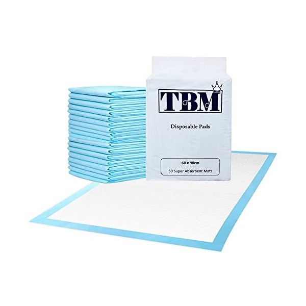 TBM Lot de alèses 50 de lit jetables pour adultes et enfants - Absorbantes - Protection de matelas pour incontinence 50 