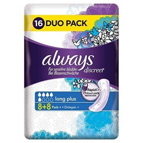 Always Discreet Extra Sûre, 48 Serviettes Hygiéniques Incontinence Femme,  Ultimate Nuit 7 Gouttes, Protection Absorbante pour Fuites Urinaires