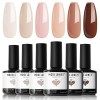 modelones Top Coat Semi Permanent et 4 en 1 Colle Faux Ongles et Nail Prep Set,Kit Vernis Semi Permanent, pour Des Extensions