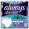 Always Discreet Lot de 8 serviettes pour fuites urinaires Plus Taille L