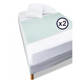 KMINA - Alèse Lavable Adulte 5 Couches x2 unités, 90x75 cm , Protection Absorbante Lit, Couvre Matelas Incontinence, Protege