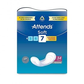 Attends&nbsp;Soft&nbsp;7 Lot de 34&nbsp;serviettes hygiéniques pour fuites urinaires importantes