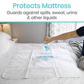 Surmatelas Lavable Vive pour lit dincontinence – Protège-Matelas résistant et imperméable pour la Nuit – Réutilisable pour l