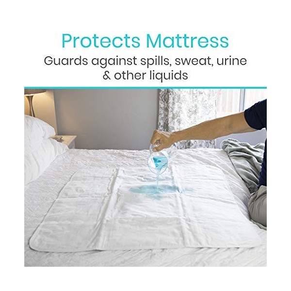 Surmatelas Lavable Vive pour lit dincontinence – Protège-Matelas résistant et imperméable pour la Nuit – Réutilisable pour l